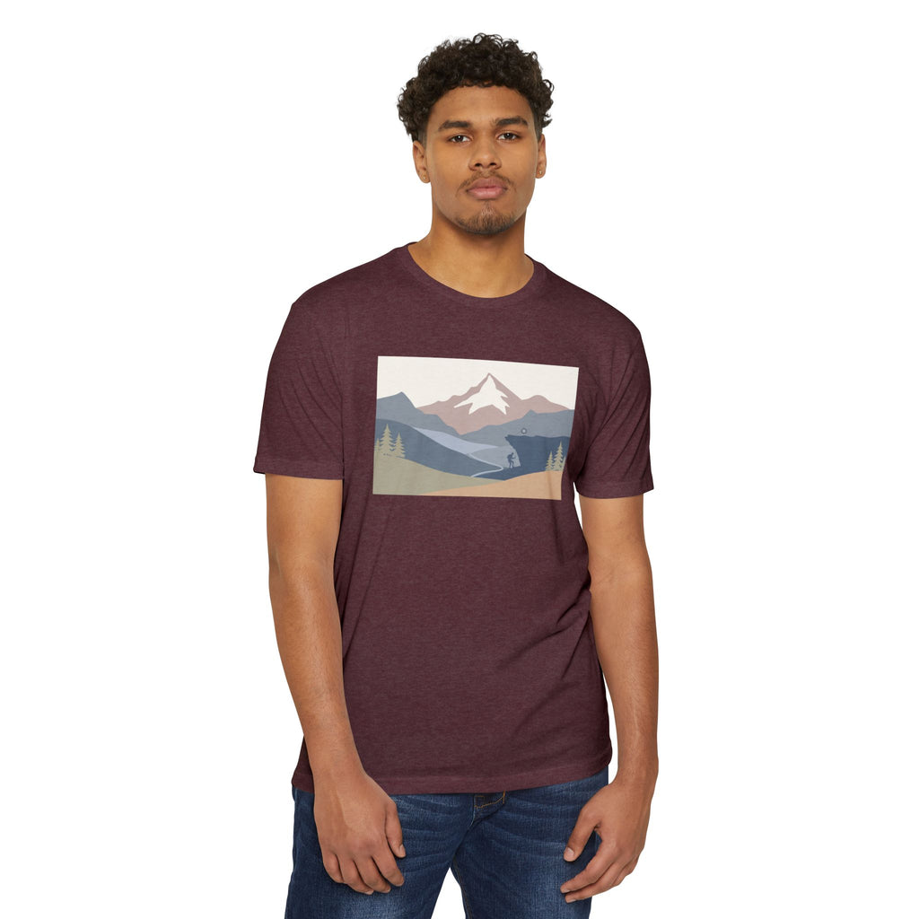 Mountain Landscape T-Shirt — Minimal Neutral Outdoor Scenic Tee