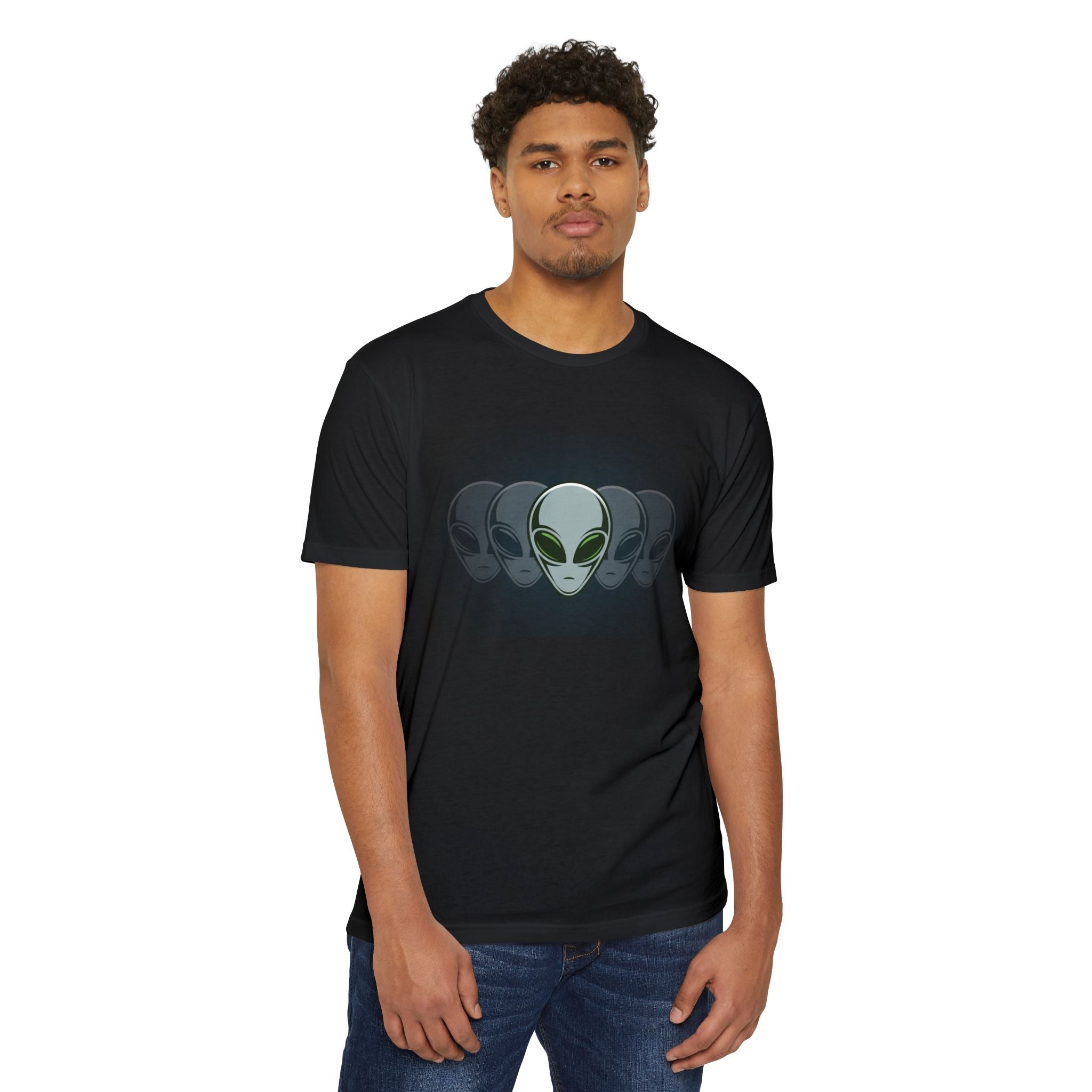 Copy of Alien Heads Graphic T-Shirt — Retro UFO Sci‑Fi Tee