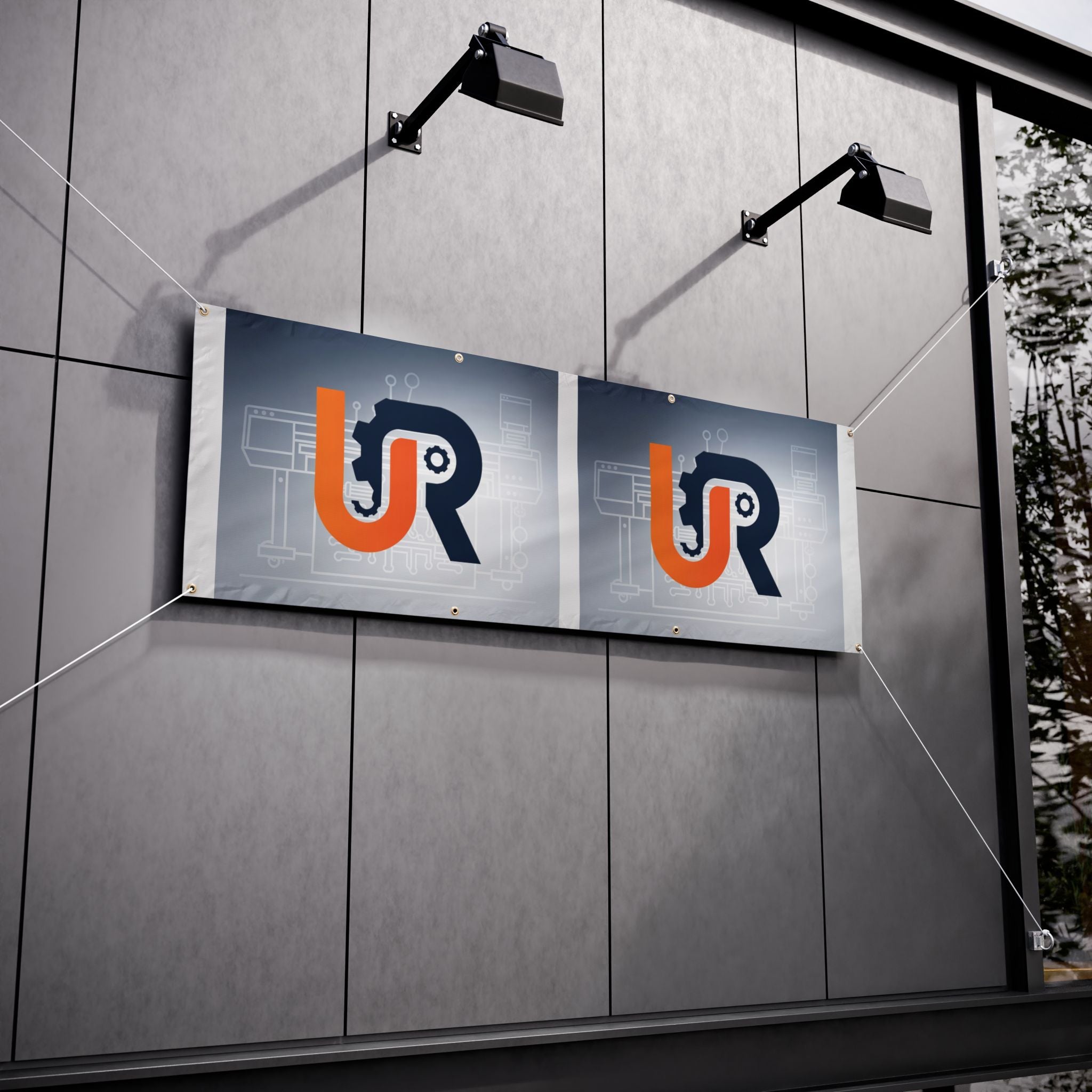 Custom Double-Sided Vinyl Banner with UR Logo — Outdoor Event & Fence Sign