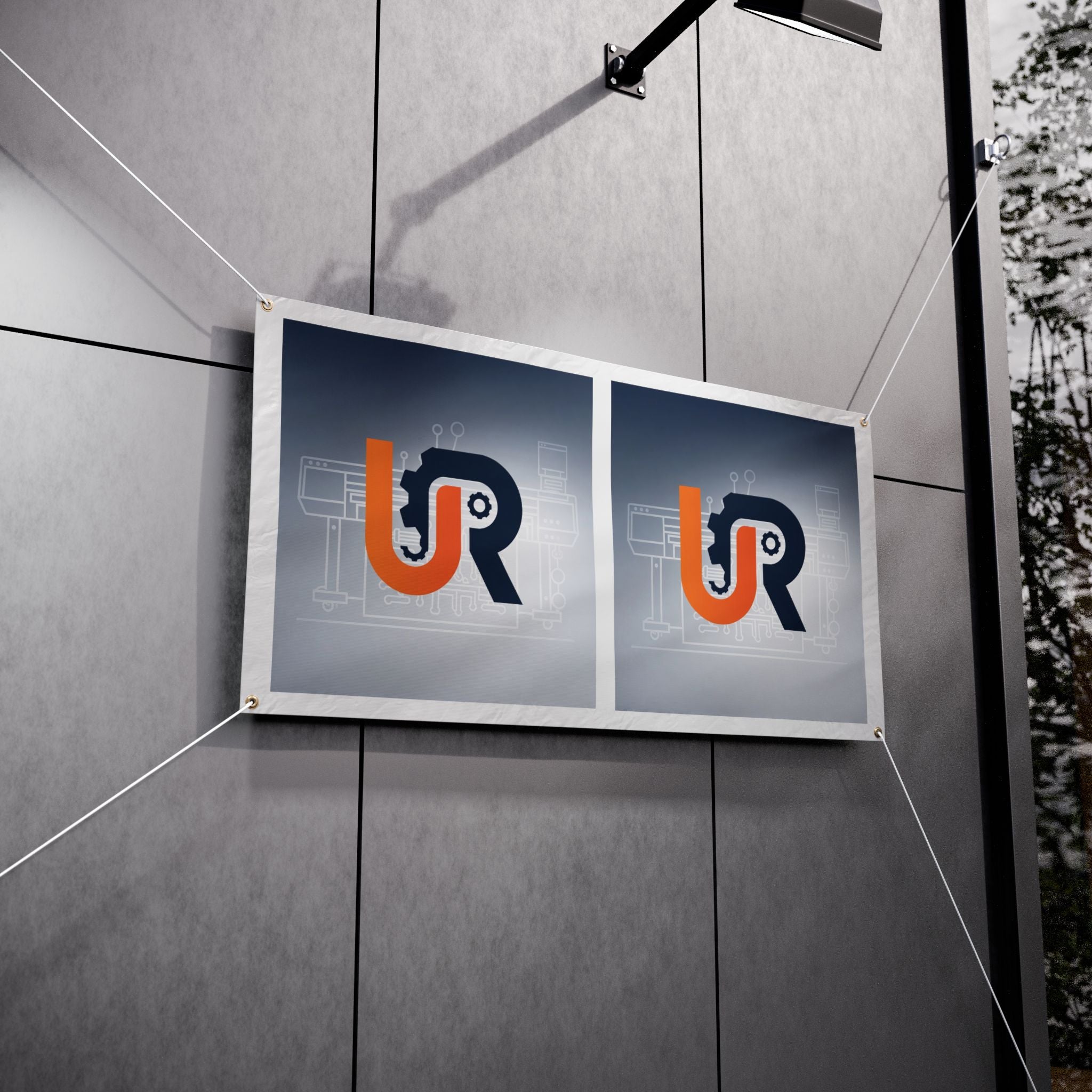 Custom Double-Sided Vinyl Banner with UR Logo — Outdoor Event & Fence Sign