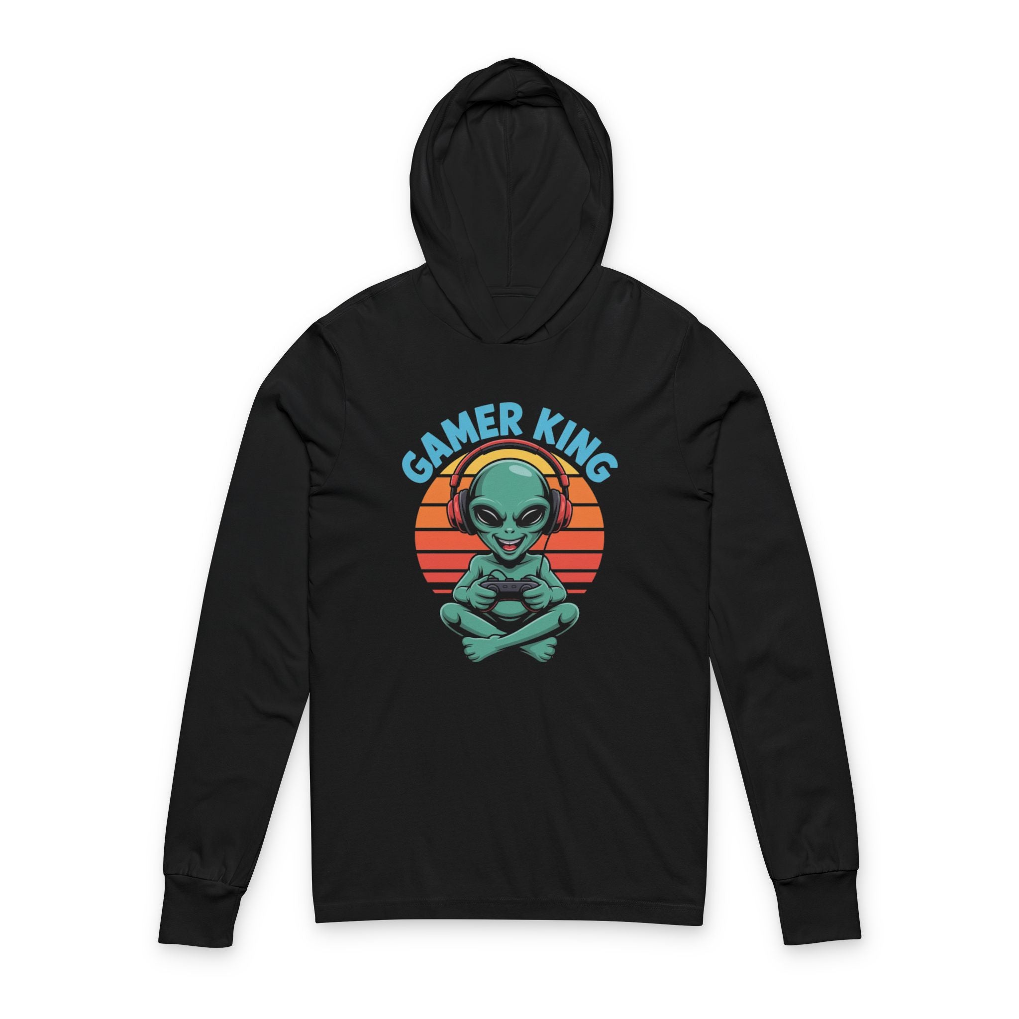 Copy of Gamer King Hoodie Tee — Alien Graphic Hooded Long-Sleeve Shirt